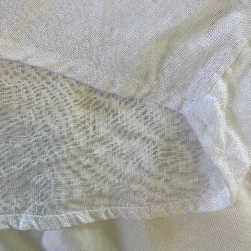 Joie 100% Linen Long Sleeve Shirt White Collar Button Down Beachy Classic Size L - Picture 10 of 14